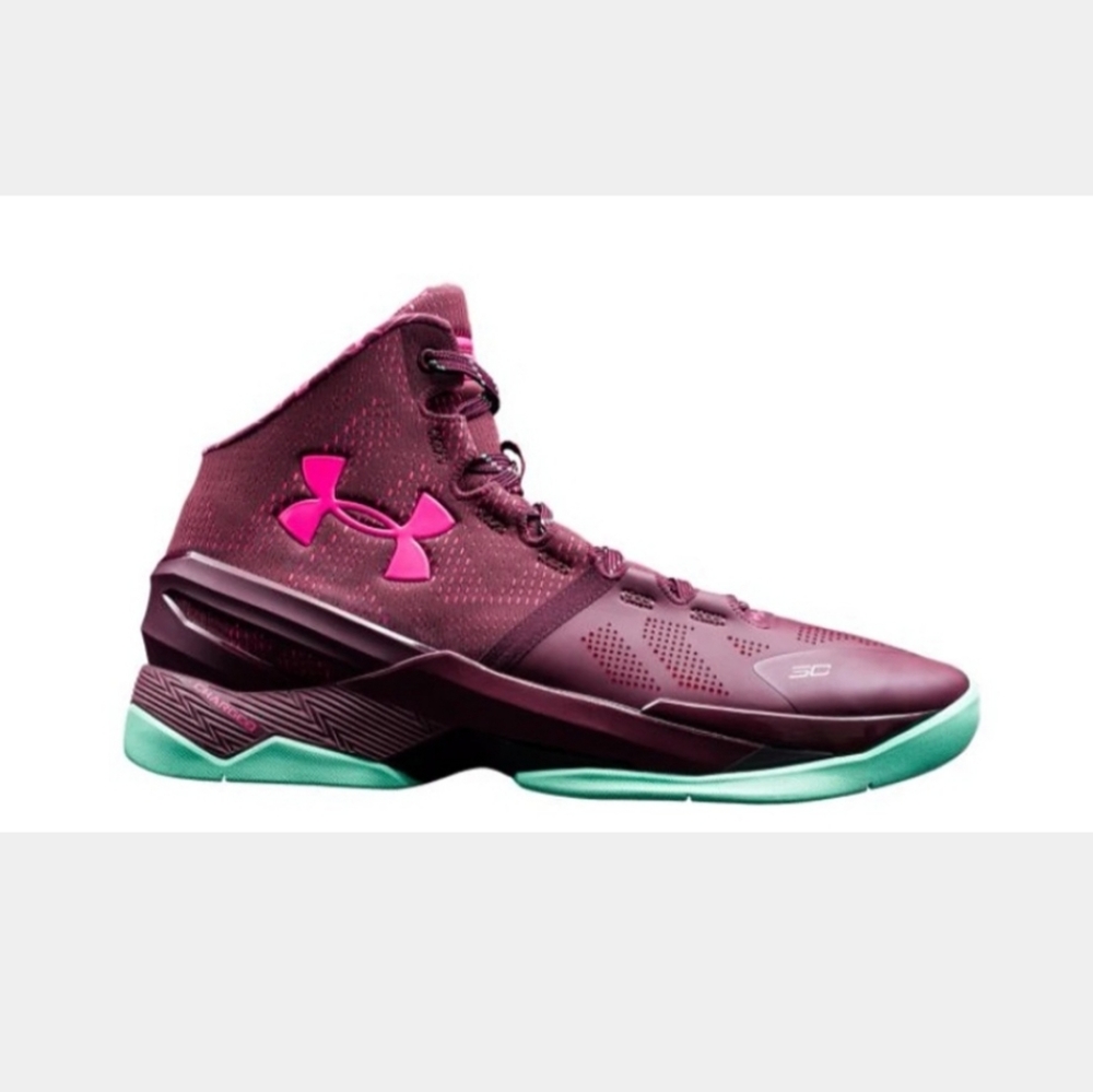Under Armour Steph Curry 2 Dark Maroon Youth Sz 7